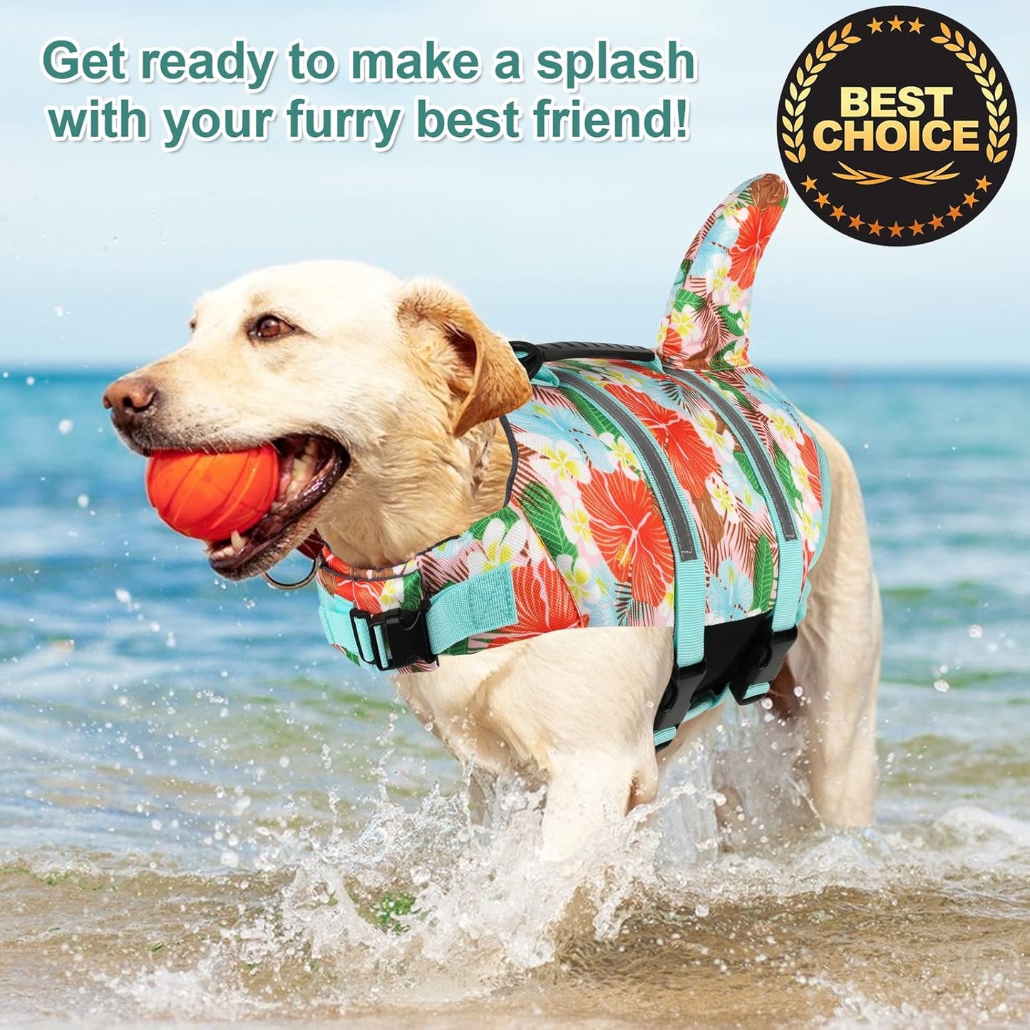🐶 Small Dog Life Jacket | Shark Fin Design for Safe & Stylish Water Play 🌊