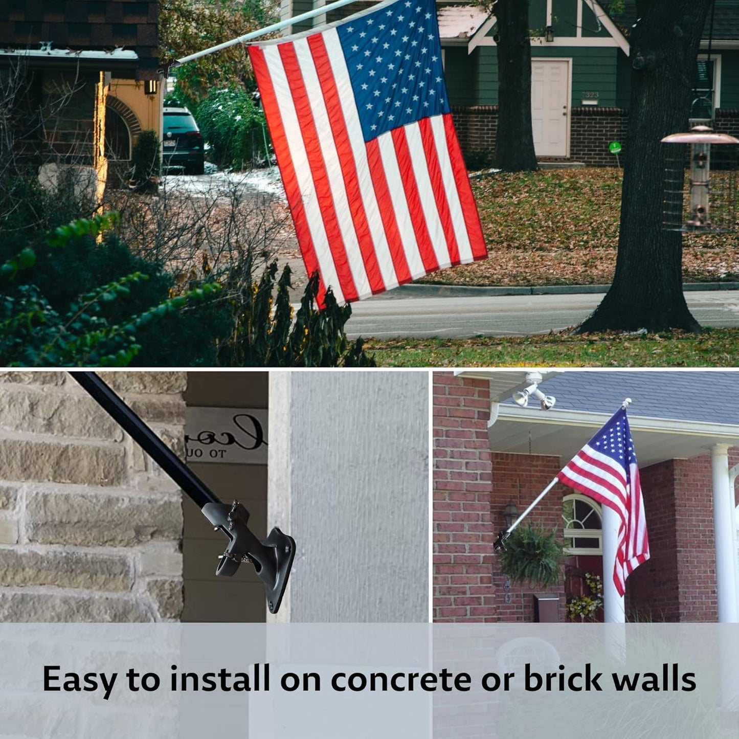 🏡 Stainless Steel Flag Pole Holder | Dual Angle Mount · 316 Marine Grade · Heavy Duty 💪