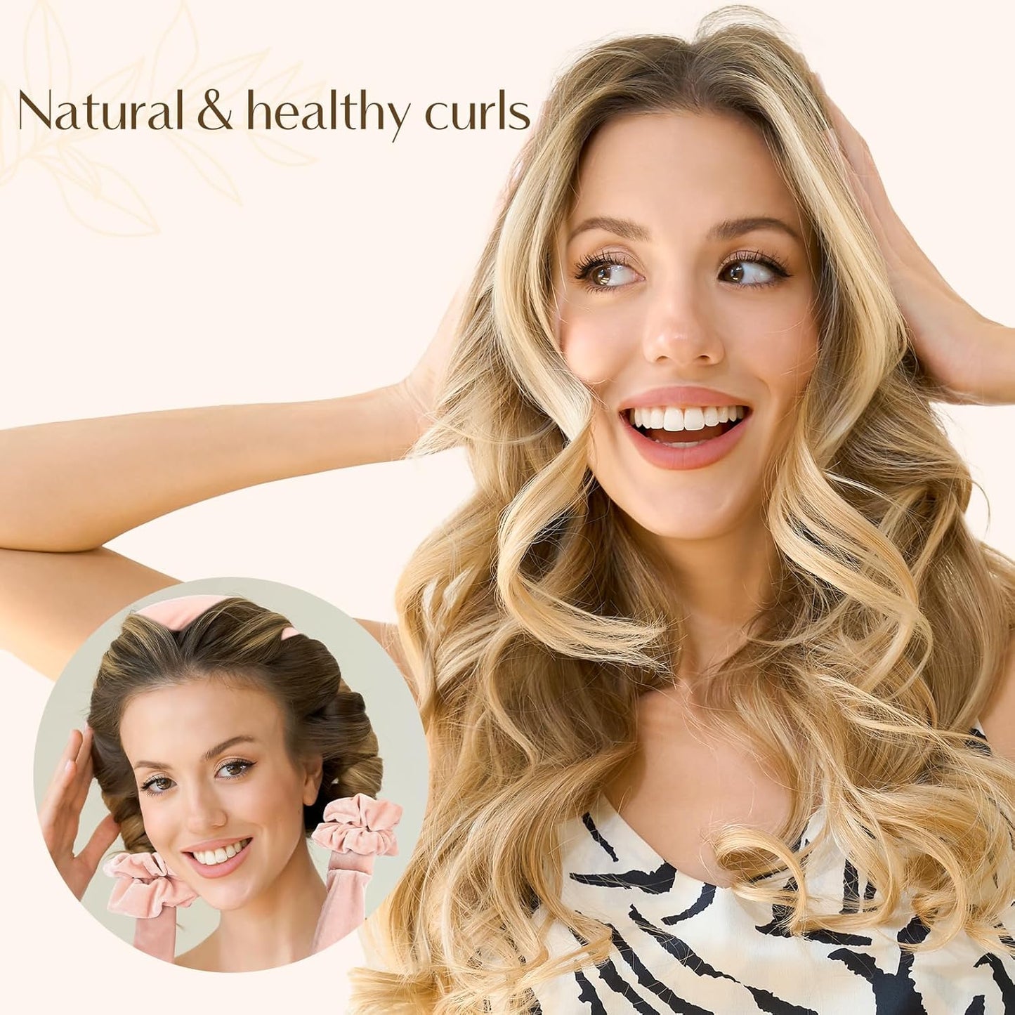 🎀 Heatless Curling Ribbon | Soft Overnight Curler for Effortless Waves