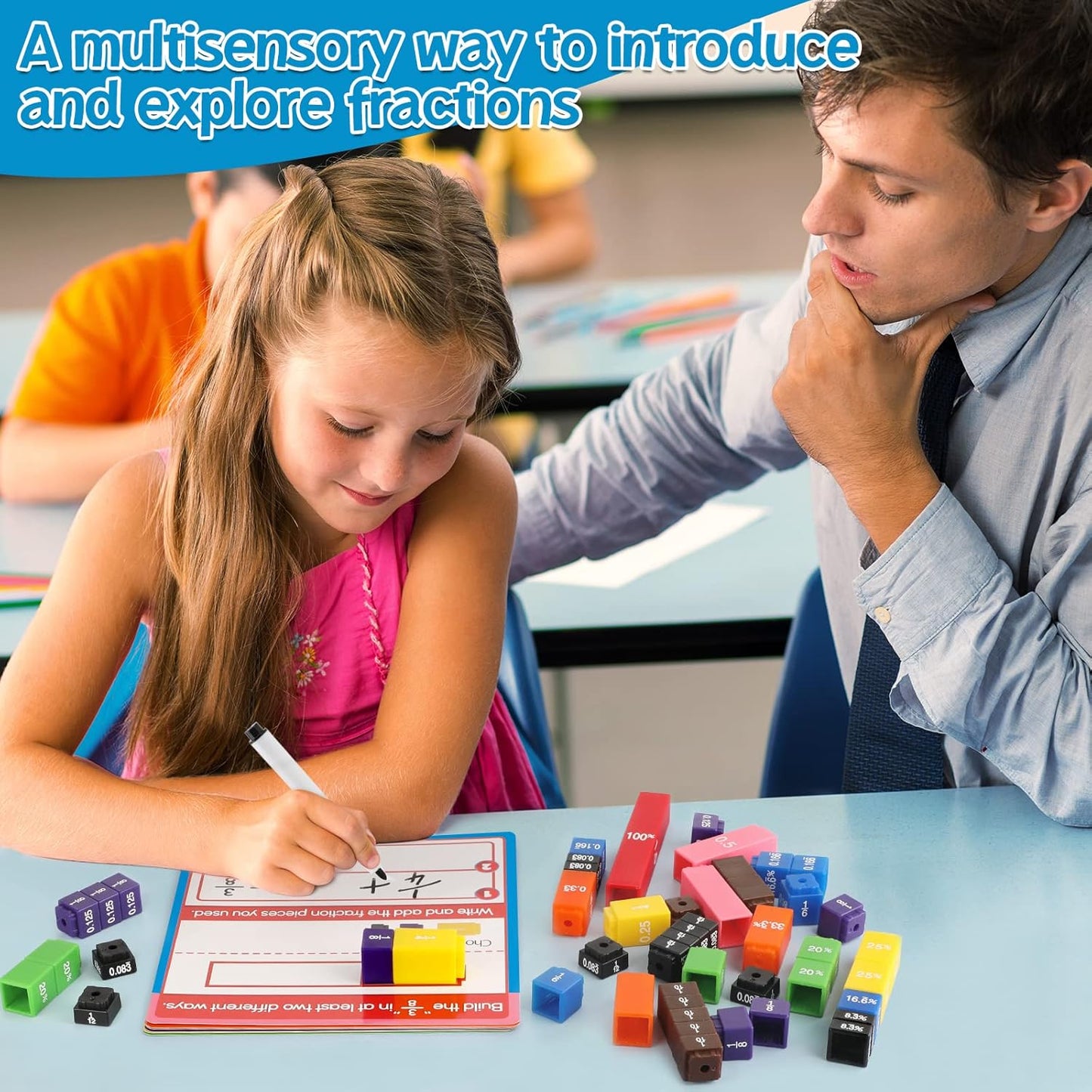 📚 Interlocking Fraction Cubes Activity Set | Learn Fractions, Decimals & Percentages the Fun Way ✨