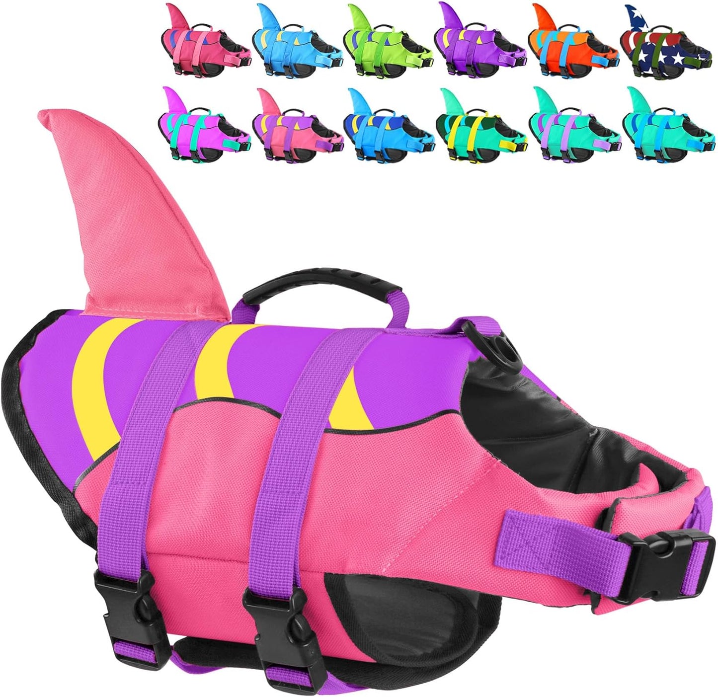 🐶 Small Dog Life Jacket | Shark Fin Design for Safe & Stylish Water Play 🌊