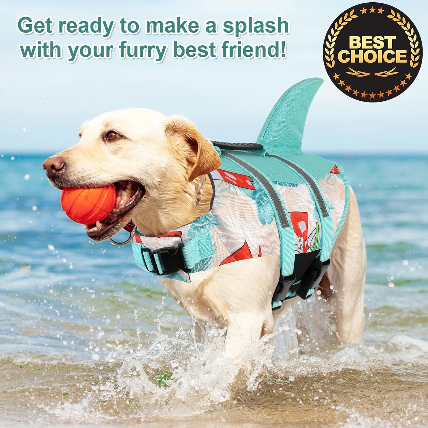🐶 Small Dog Life Jacket | Shark Fin Design for Safe & Stylish Water Play 🌊