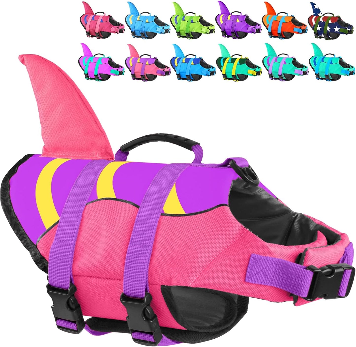 🐶 Small Dog Life Jacket | Shark Fin Design for Safe & Stylish Water Play 🌊