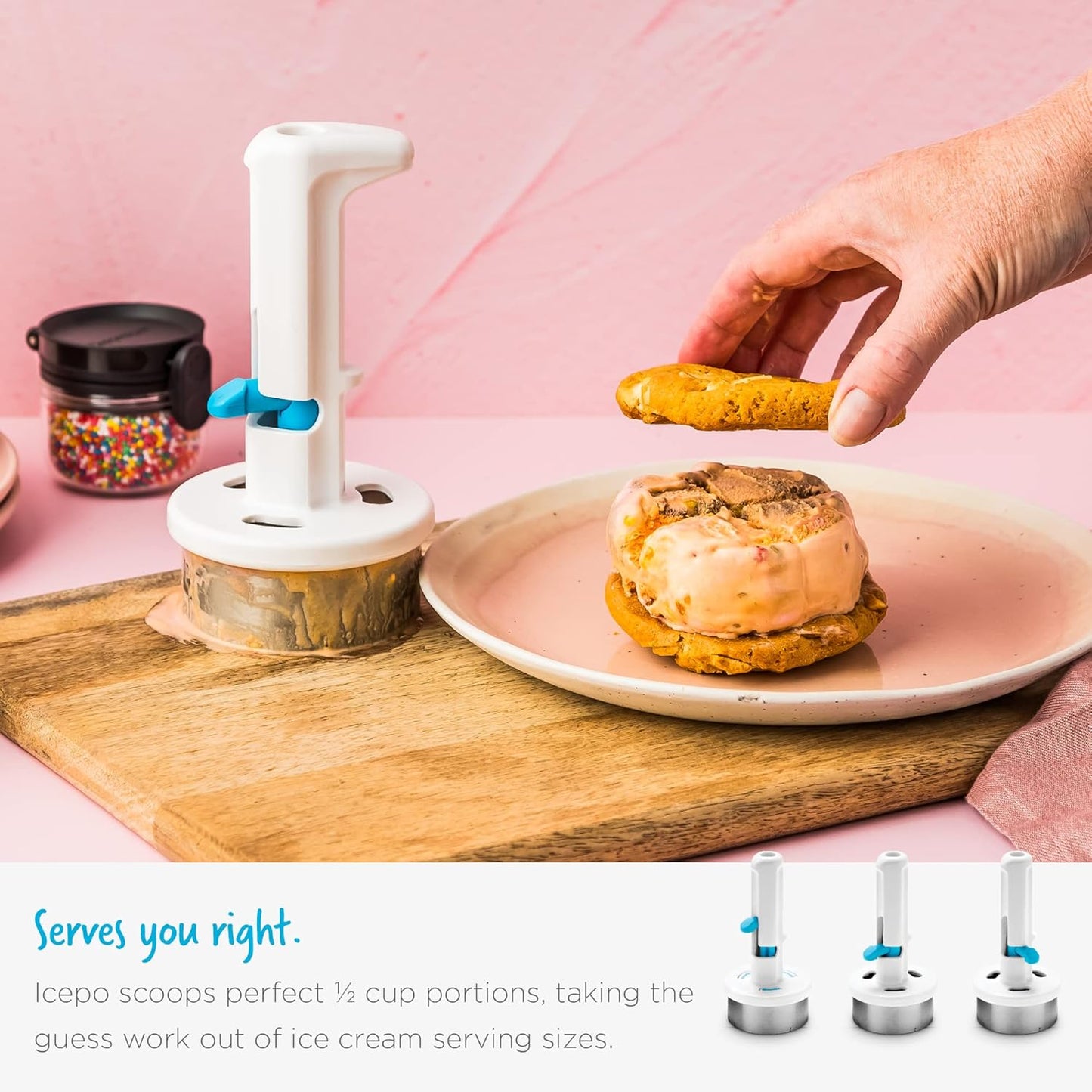 🍨 Ice Cream Sandwich Scoop | One-Handed Serving Made Easy