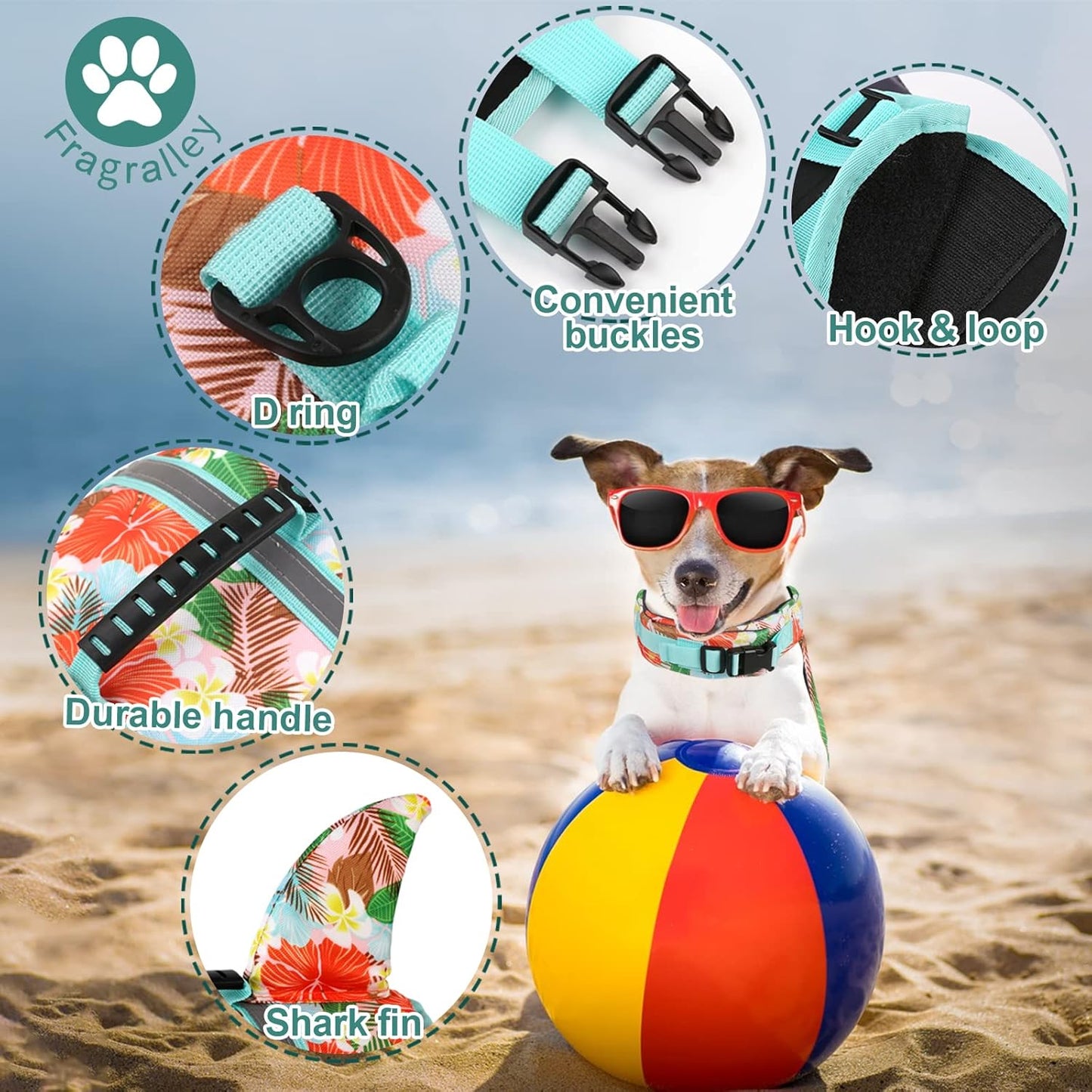 🐶 Small Dog Life Jacket | Shark Fin Design for Safe & Stylish Water Play 🌊