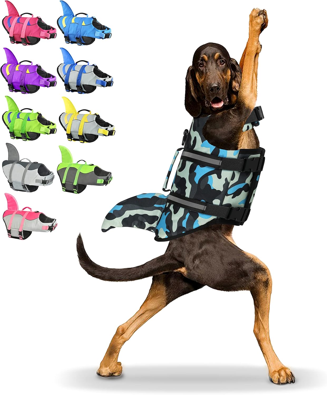 🐶 Small Dog Life Jacket | Shark Fin Design for Safe & Stylish Water Play 🌊