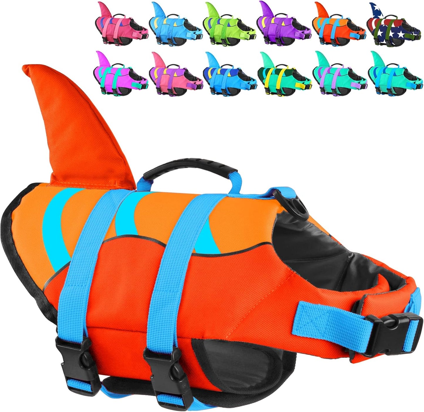 🐶 Small Dog Life Jacket | Shark Fin Design for Safe & Stylish Water Play 🌊