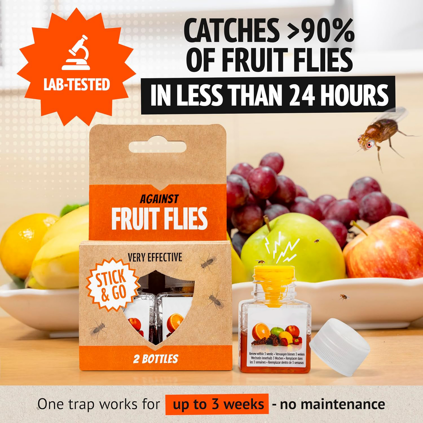 🍎 Fruit Fly Trap | Safe & Effective Kitchen Solution