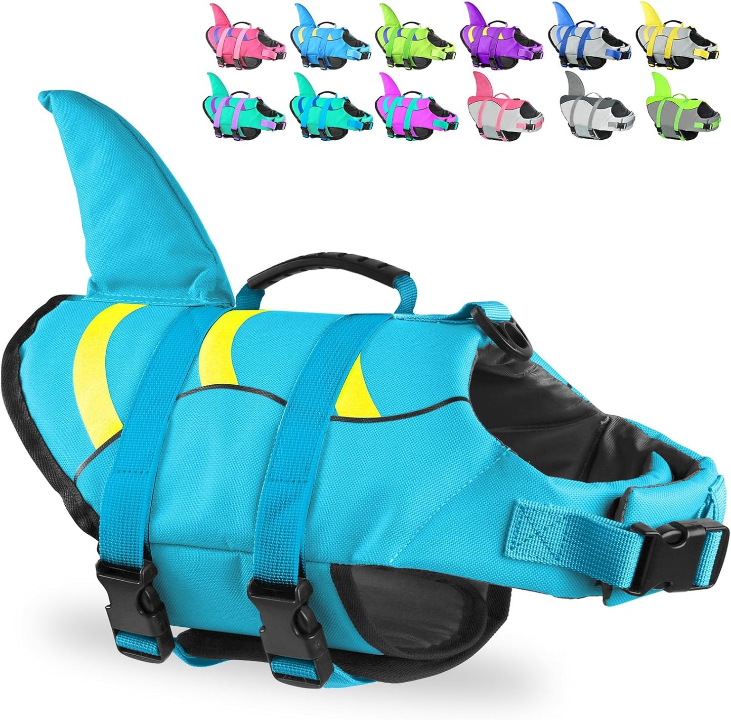 🐶 Small Dog Life Jacket | Shark Fin Design for Safe & Stylish Water Play 🌊