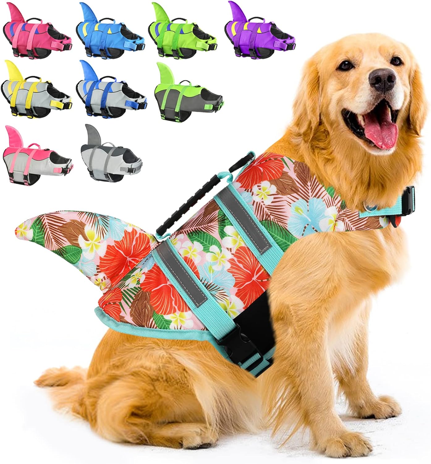 🐶 Small Dog Life Jacket | Shark Fin Design for Safe & Stylish Water Play 🌊