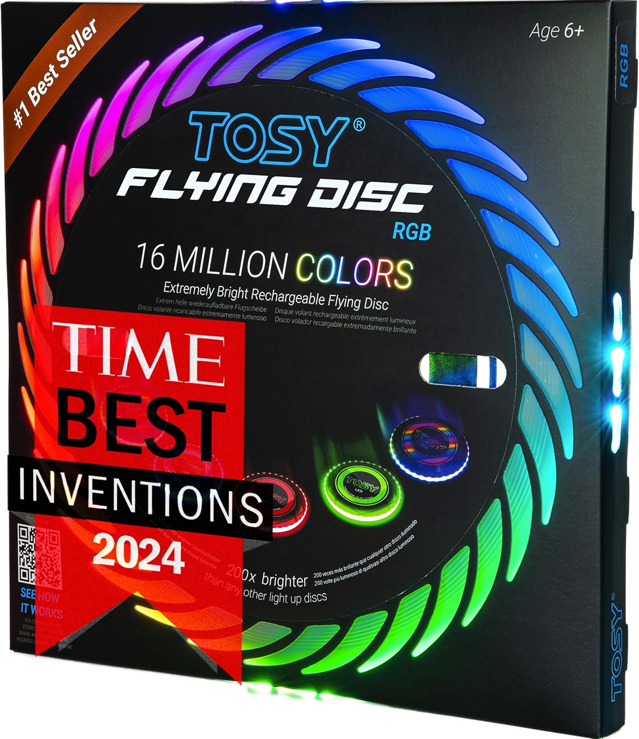 🥏 Rechargeable LED Flying Disc | 16M Colors · Motion Sensor · USB-C Charging 🌈