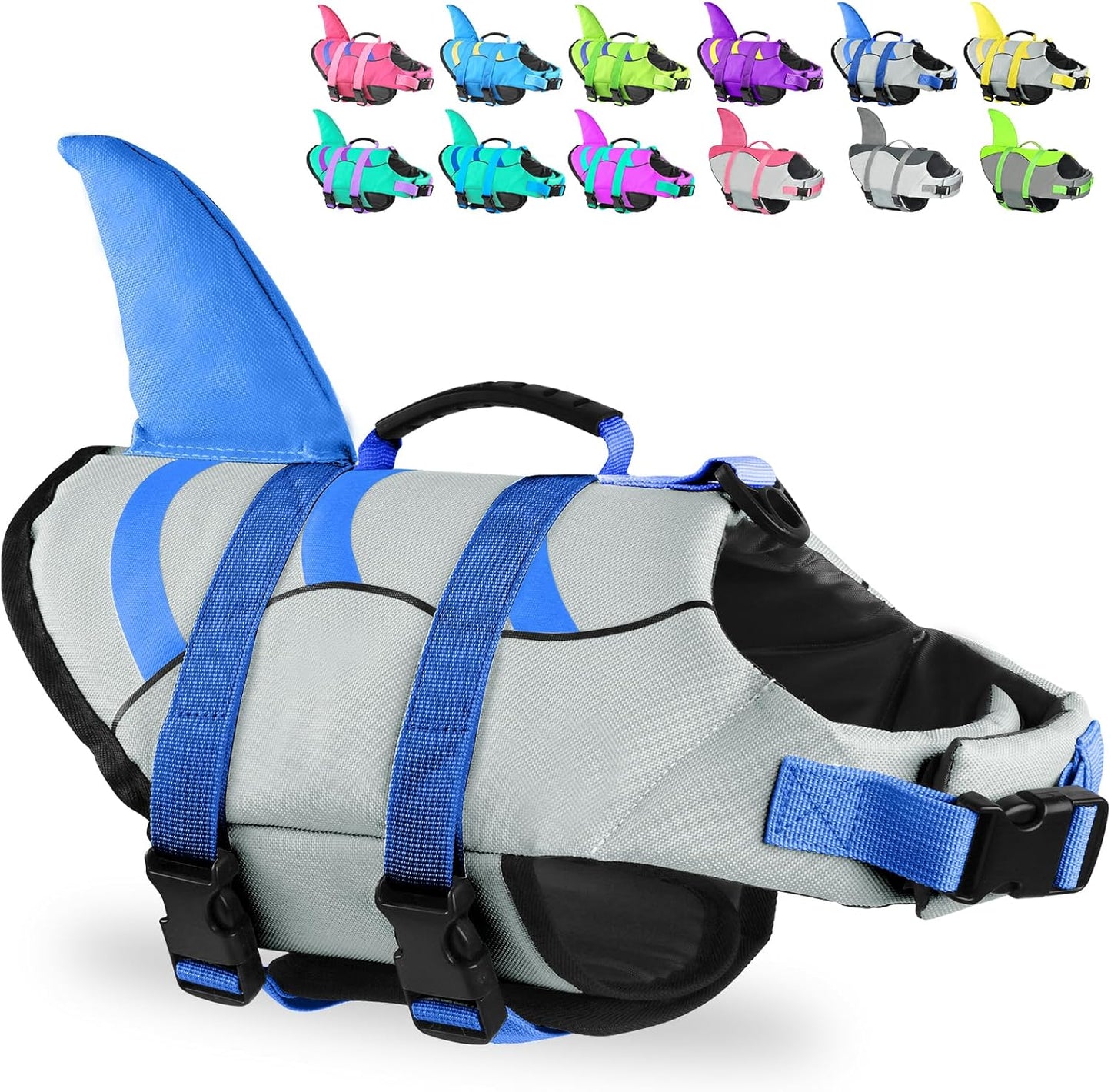 🐶 Small Dog Life Jacket | Shark Fin Design for Safe & Stylish Water Play 🌊