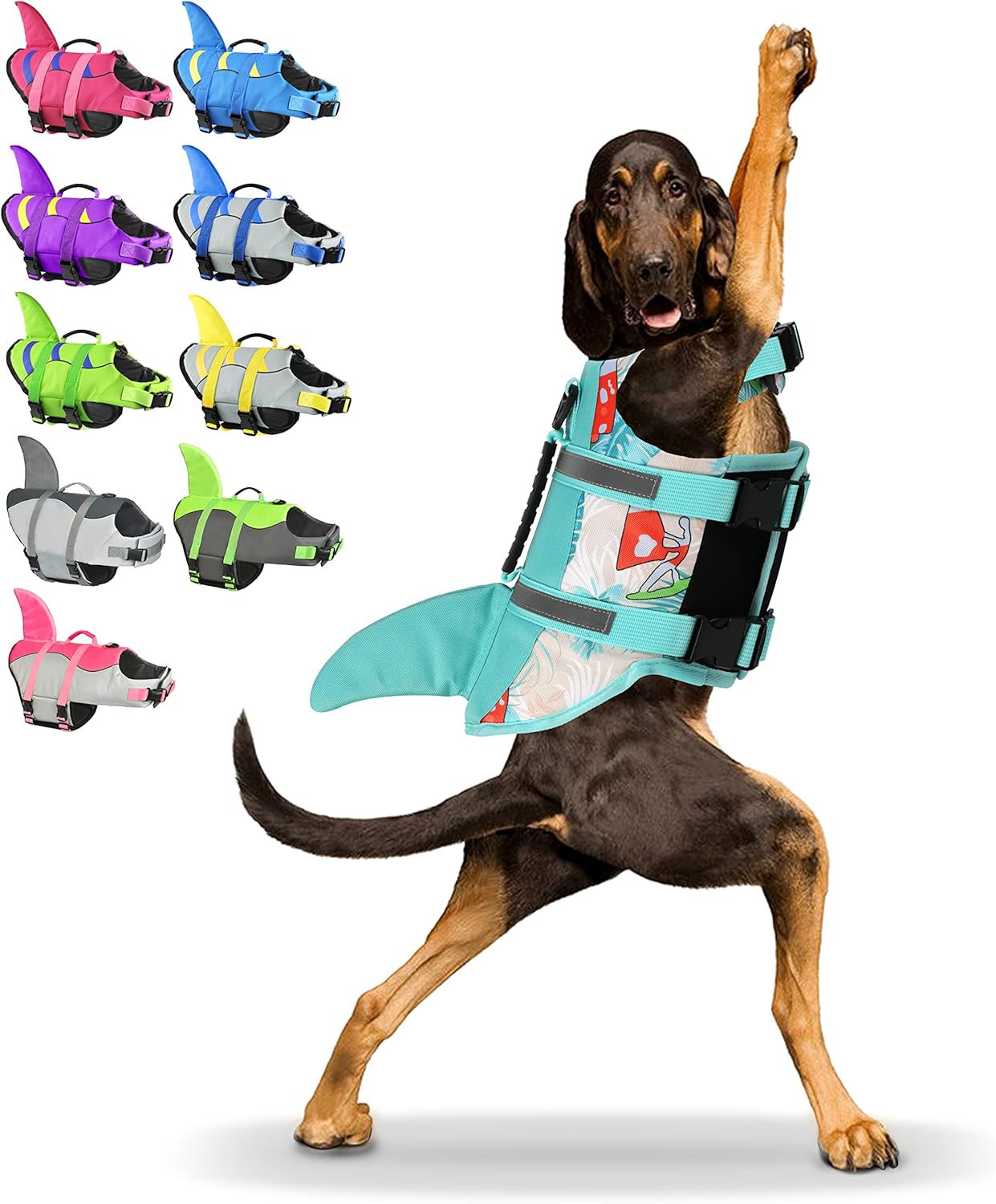 🐶 Small Dog Life Jacket | Shark Fin Design for Safe & Stylish Water Play 🌊