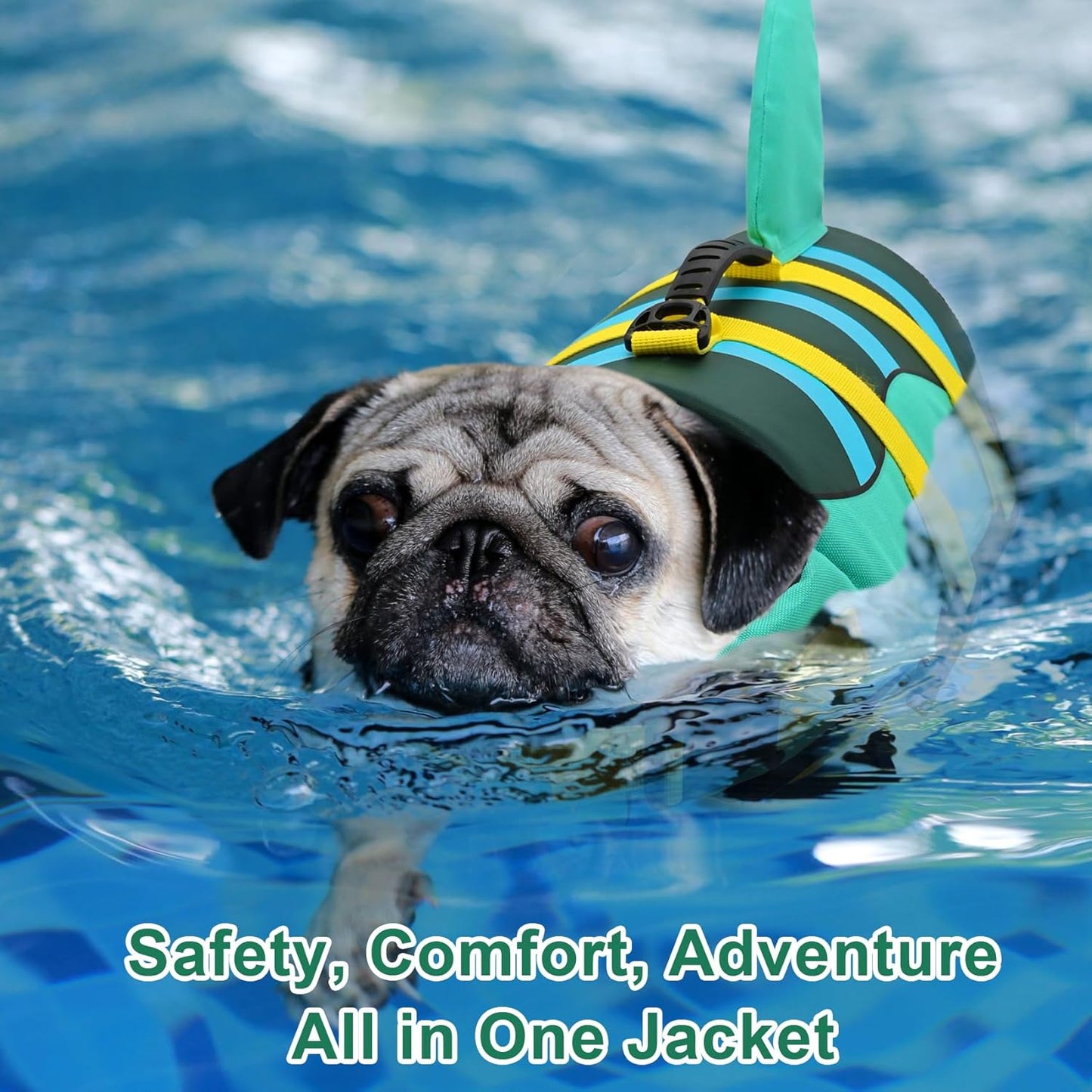 🐶 Small Dog Life Jacket | Shark Fin Design for Safe & Stylish Water Play 🌊