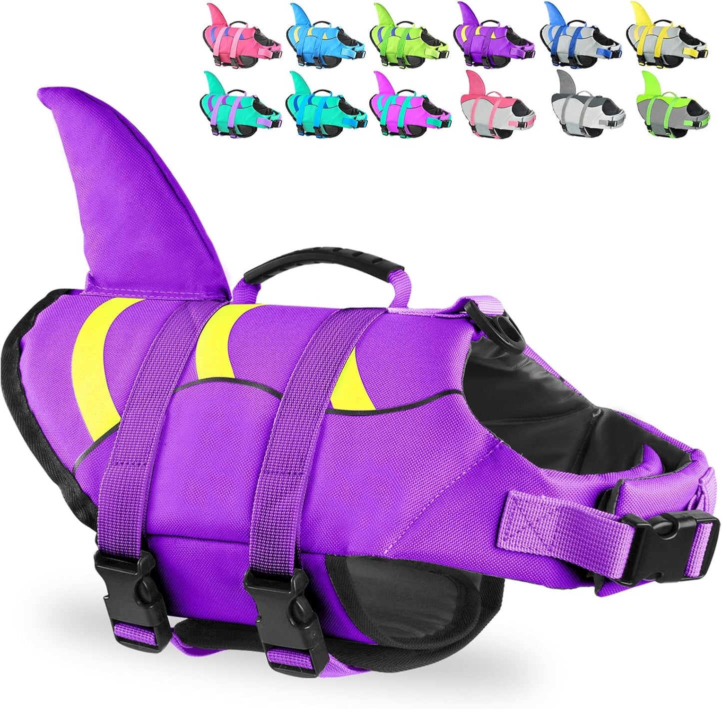 🐶 Small Dog Life Jacket | Shark Fin Design for Safe & Stylish Water Play 🌊