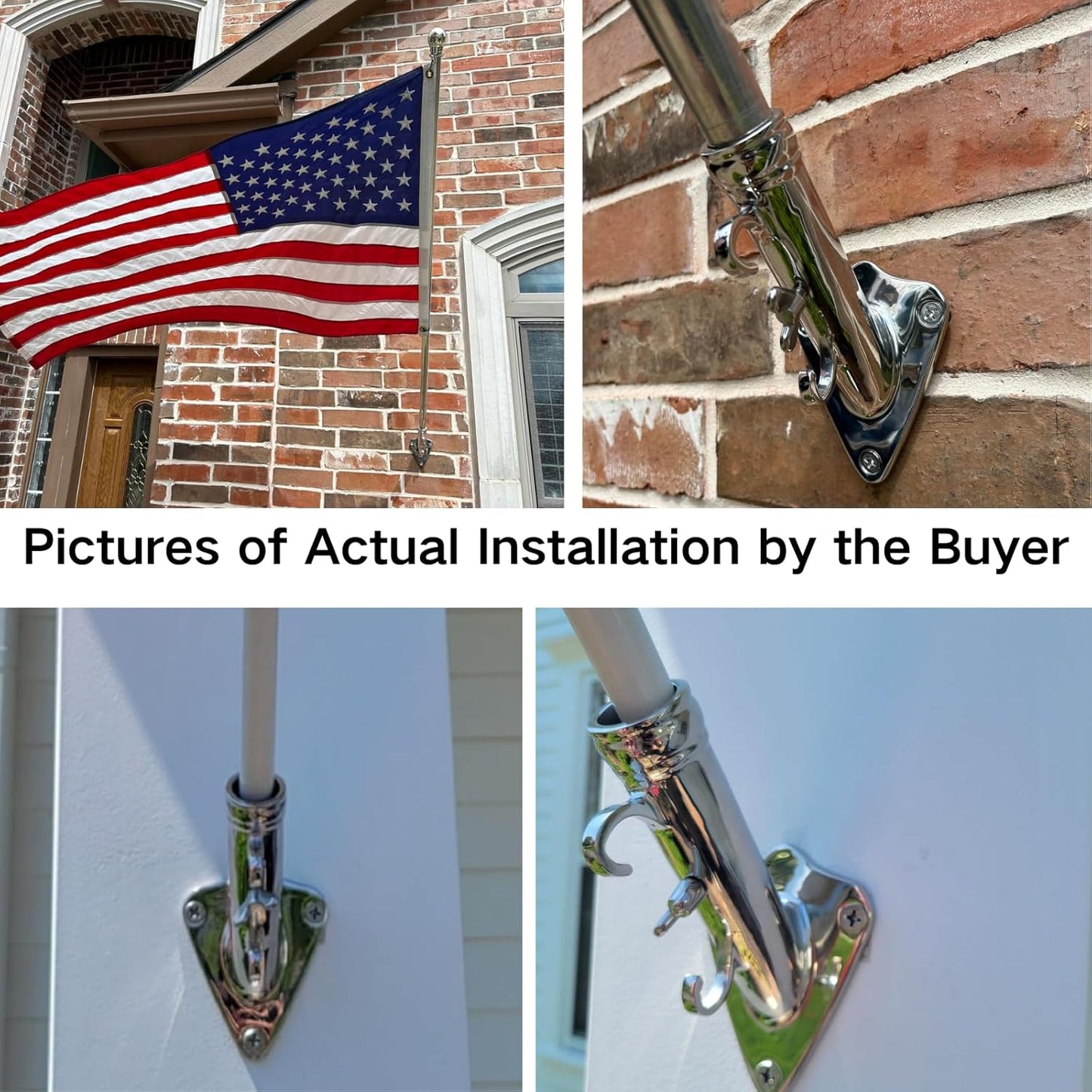 🏡 Stainless Steel Flag Pole Holder | Dual Angle Mount · 316 Marine Grade · Heavy Duty 💪