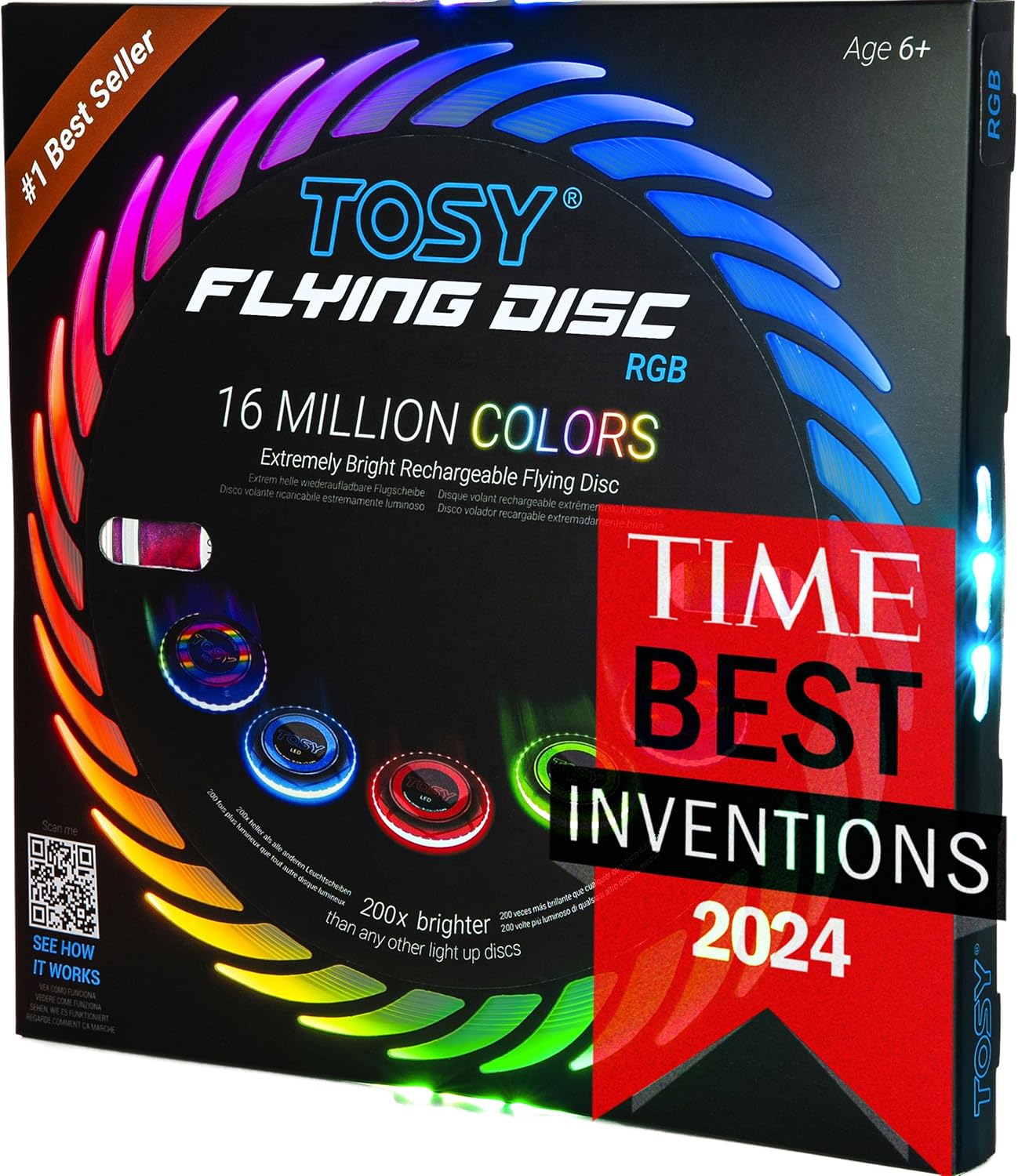 🥏 Rechargeable LED Flying Disc | 16M Colors · Motion Sensor · USB-C Charging 🌈