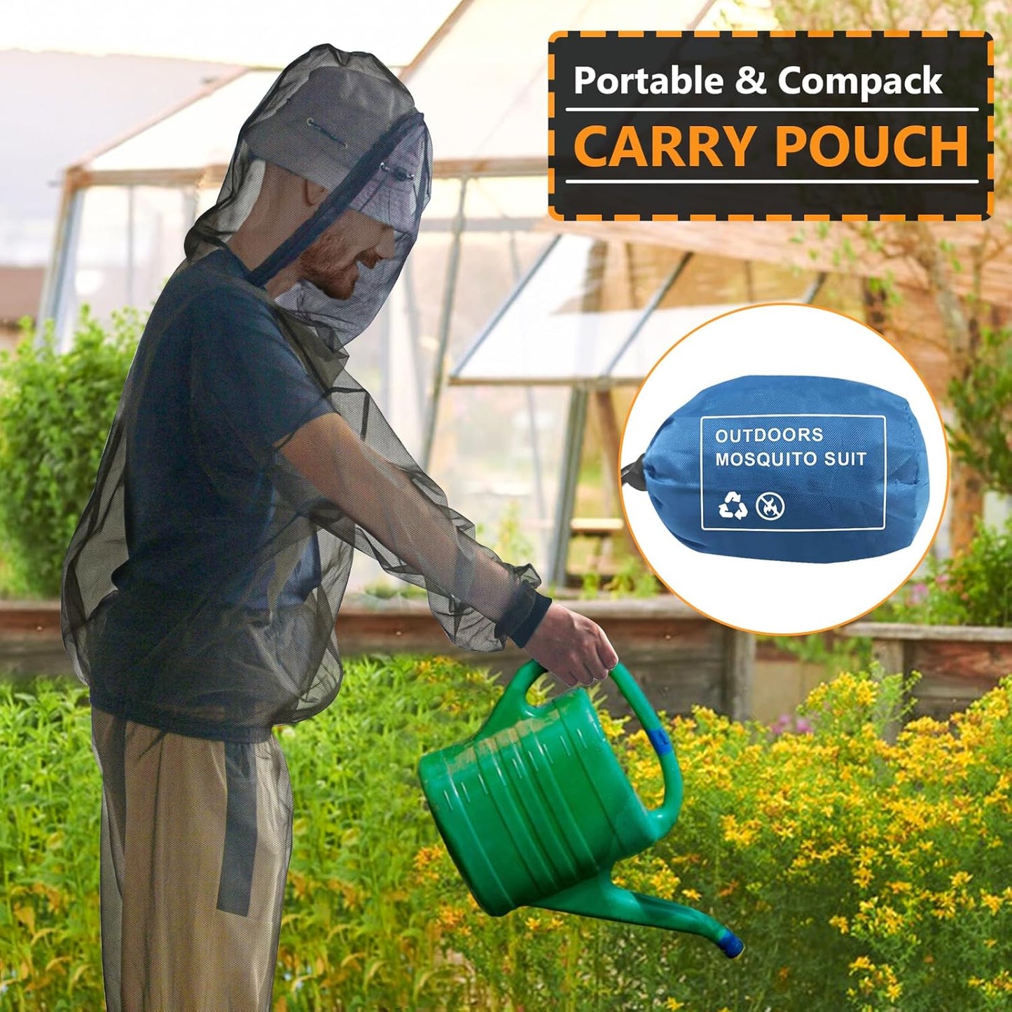 🦟 Mosquito Net Jacket & Pants Set | Full-Body Mesh Shield for Outdoor Protection