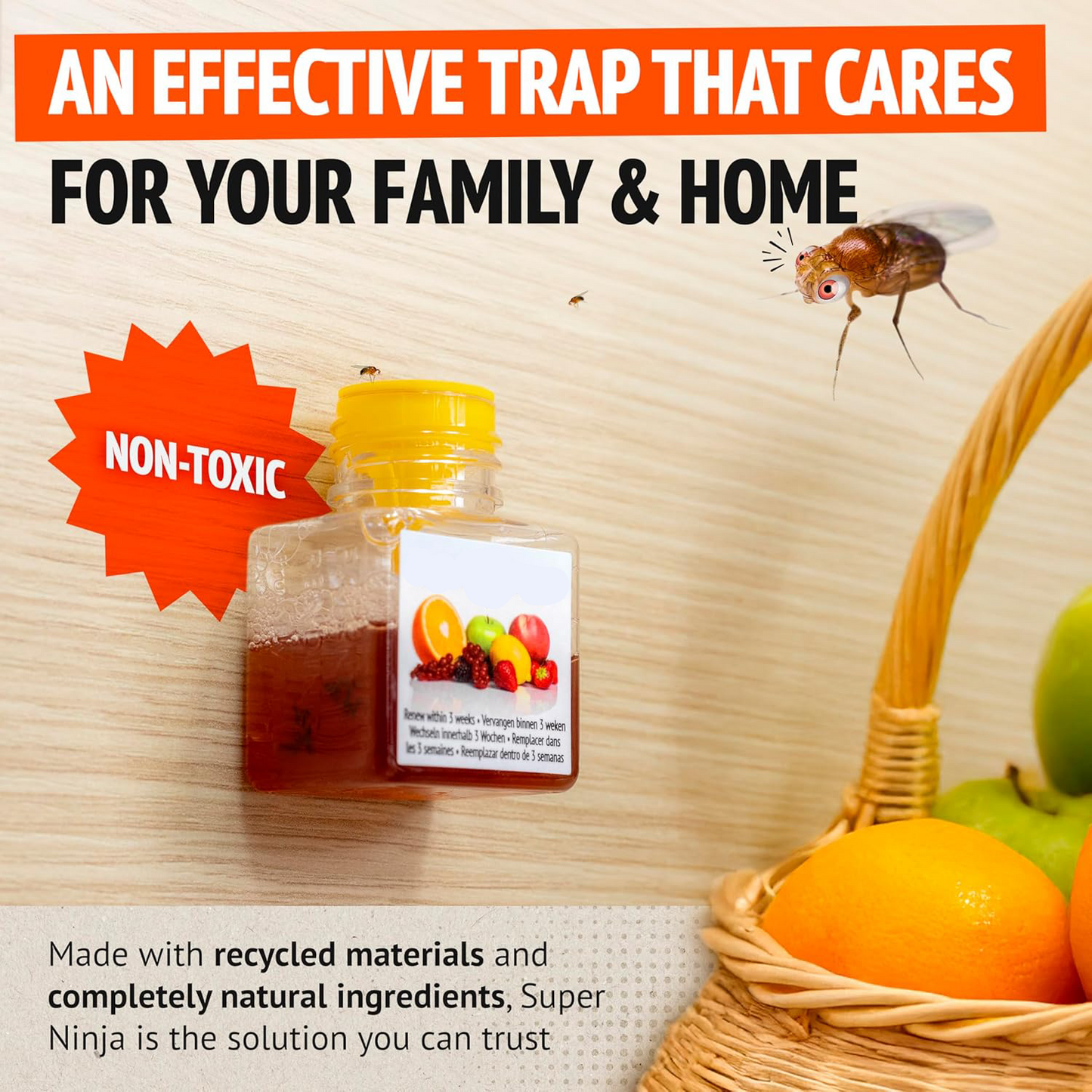 🍎 Fruit Fly Trap | Safe & Effective Kitchen Solution