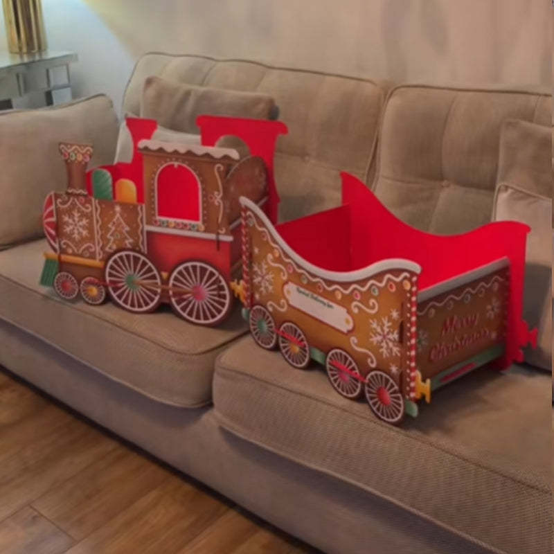 Christmas Train Decoration – Gingerbread Style Gift Holder for Magical Holiday Mornings