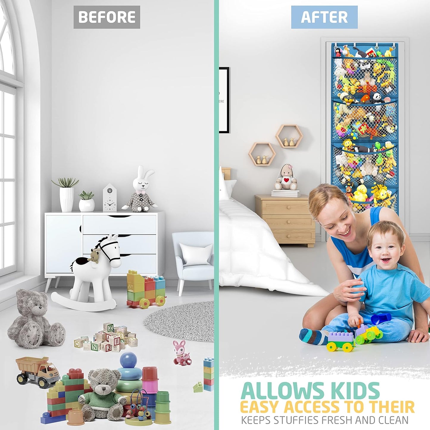 🧸 Plush Toy Storage Bag | Over-the-Door Hanging Organizer