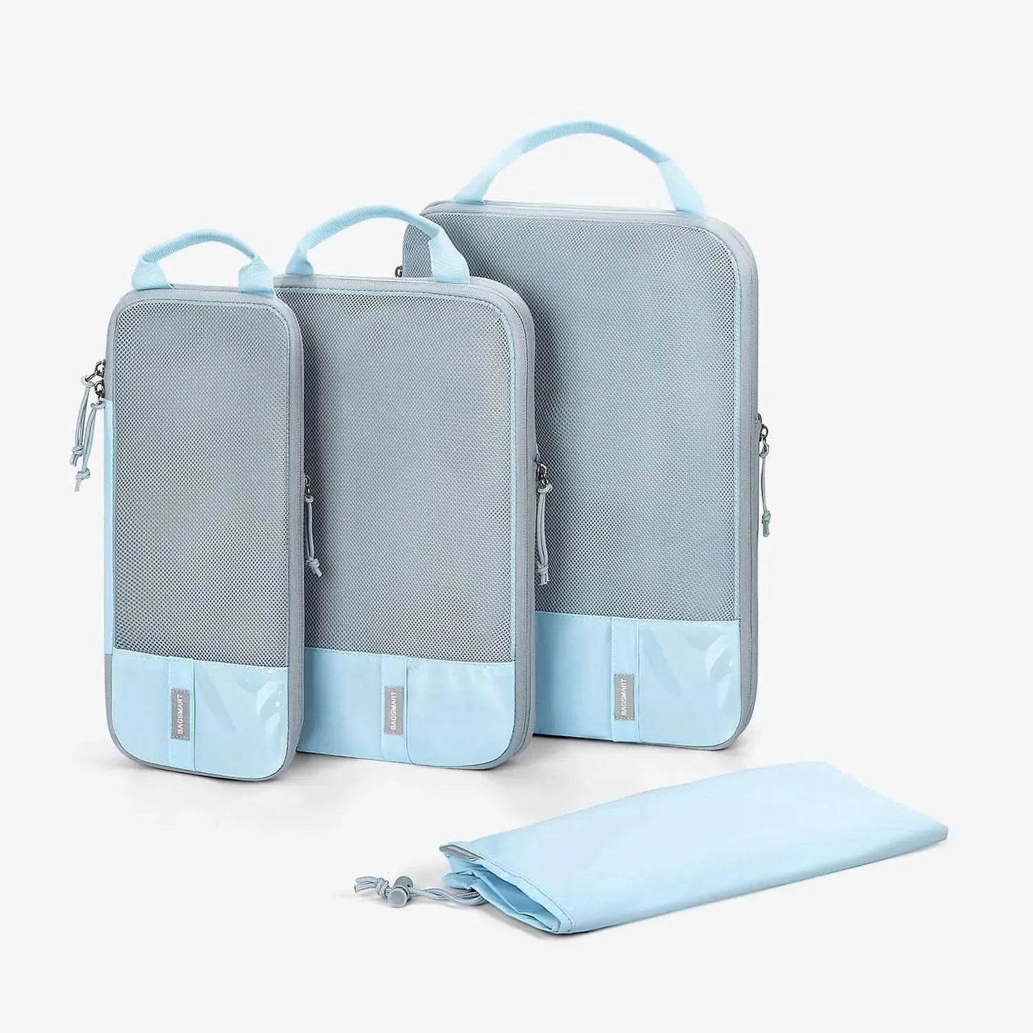 🛫 Travel Compression Packing Cubes Set | Lightweight Organizers with Expandable Design &amp; Clear Pockets