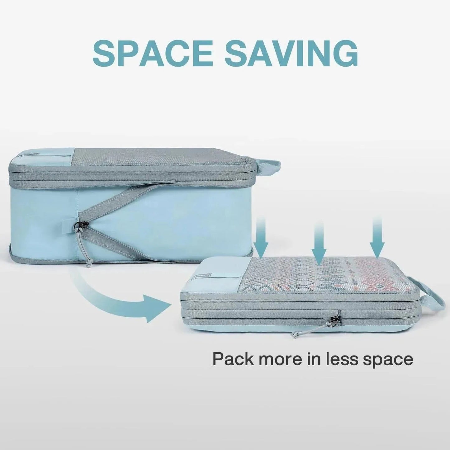🛫 Travel Compression Packing Cubes Set | Lightweight Organizers with Expandable Design &amp; Clear Pockets