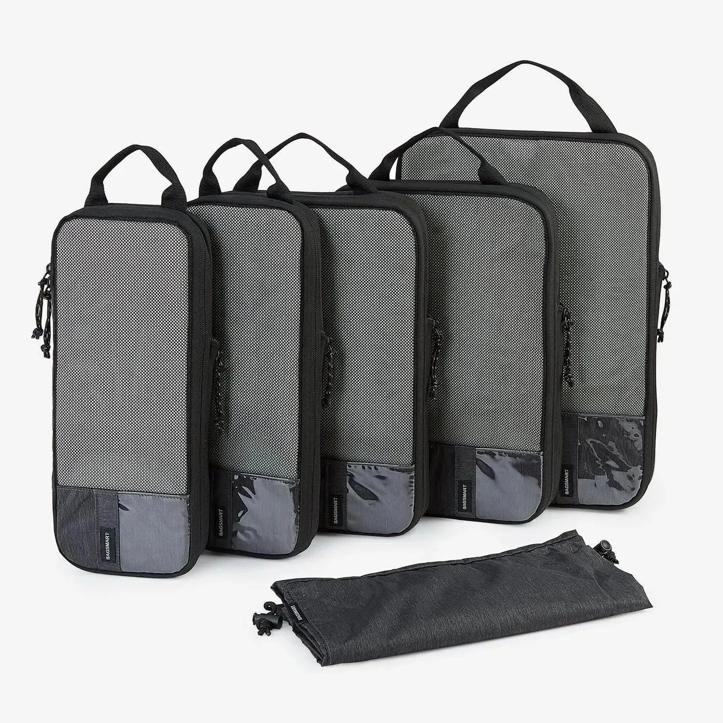 🛫 Travel Compression Packing Cubes Set | Lightweight Organizers with Expandable Design &amp; Clear Pockets