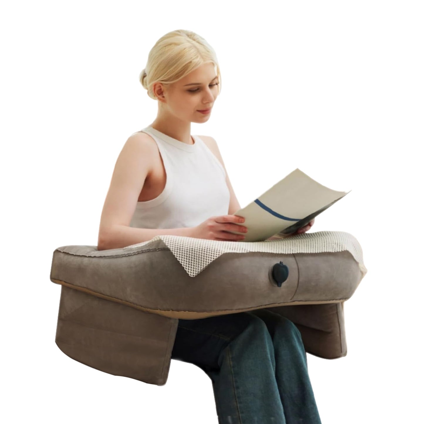 🛋️ Inflatable Lap Pillow Desk | Read, Work &amp; Relax in Total Comfort 📖