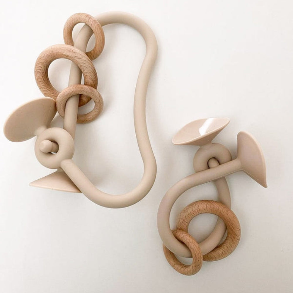 🍼 Montessori Silicone Desktop Toy | Sensory Rings for Baby’s First Learning