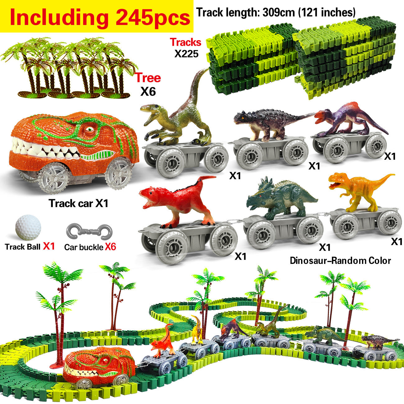 🦖 Dinosaur Transport Track Set | Creative Jurassic Adventure Playset