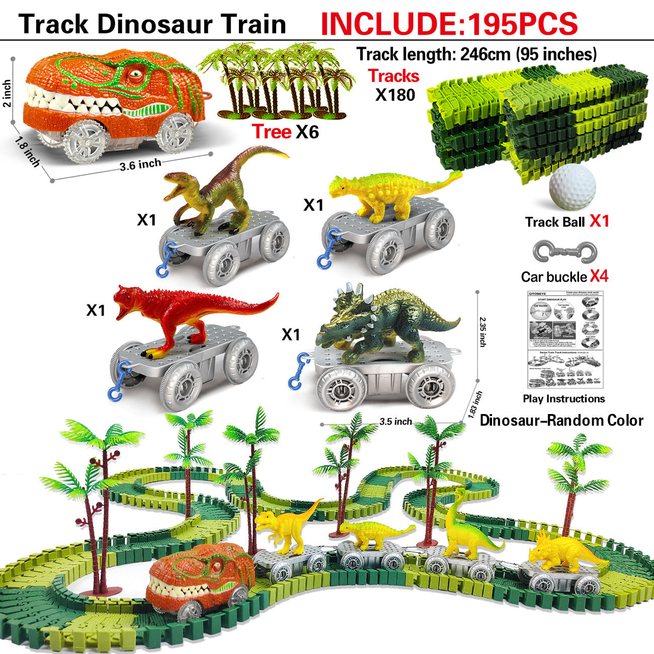🦖 Dinosaur Transport Track Set | Creative Jurassic Adventure Playset