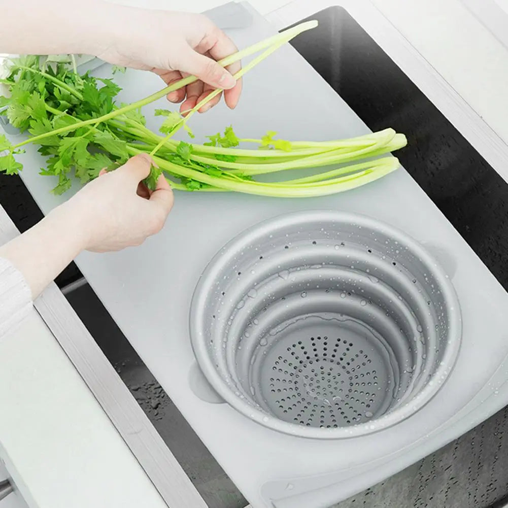 🔪 Sink Cutting Board with Built-in Colander | Space-Saving 2-in-1 Kitchen Essential