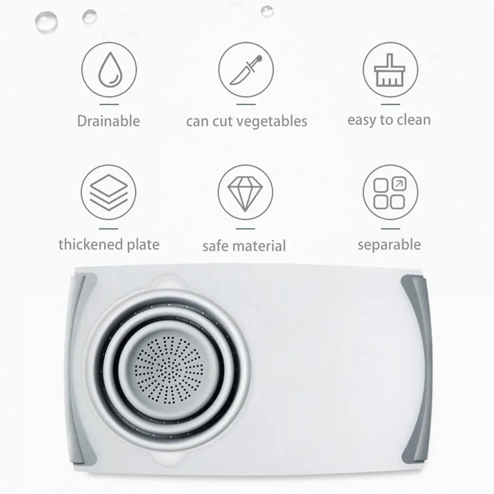 🔪 Sink Cutting Board with Built-in Colander | Space-Saving 2-in-1 Kitchen Essential