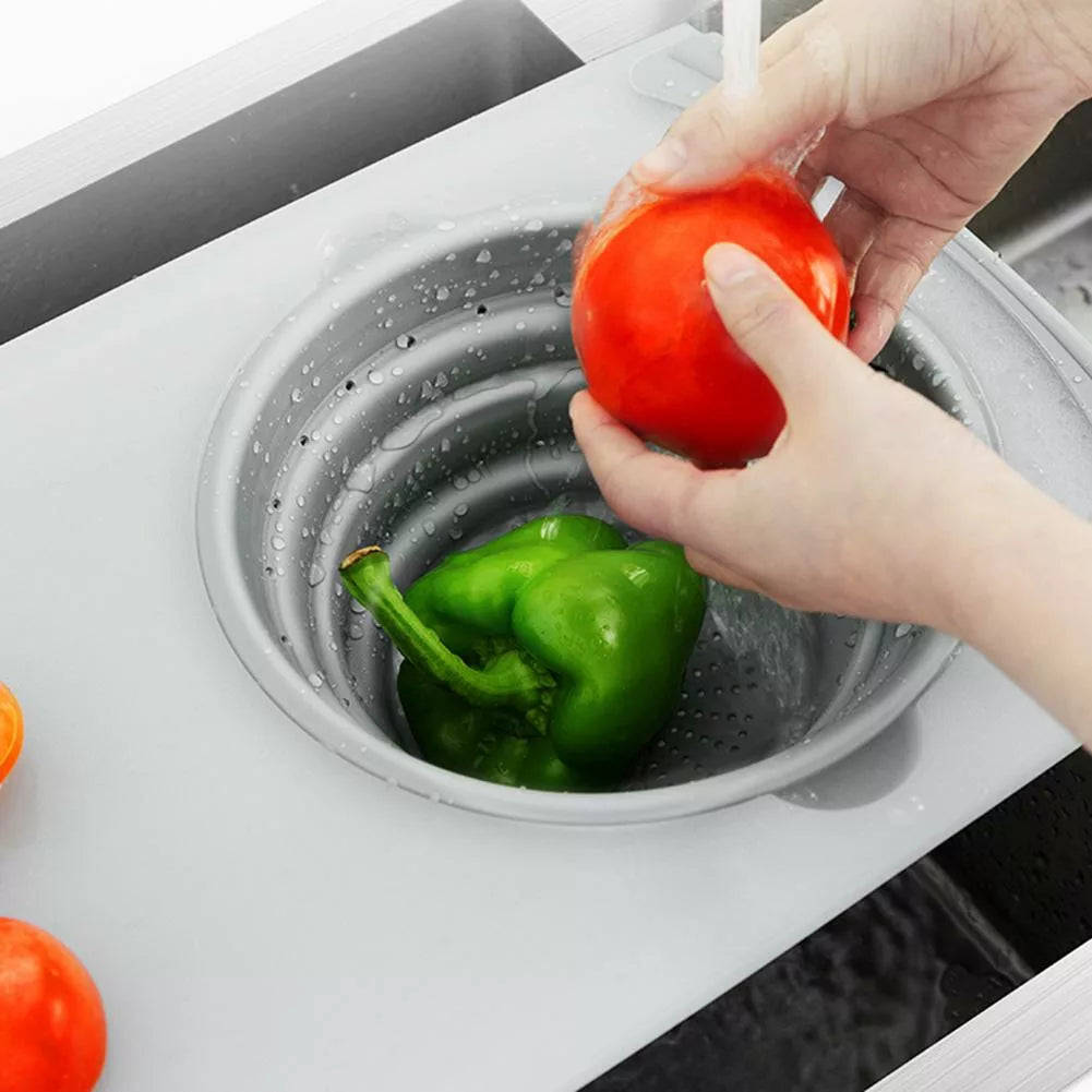 🔪 Sink Cutting Board with Built-in Colander | Space-Saving 2-in-1 Kitchen Essential