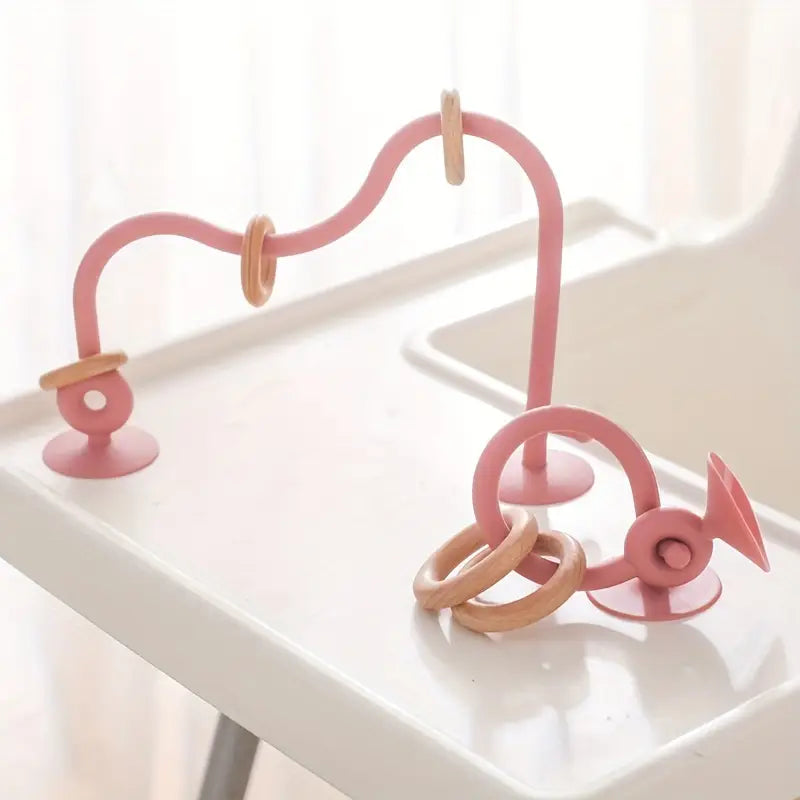 🍼 Montessori Silicone Desktop Toy | Sensory Rings for Baby’s First Learning